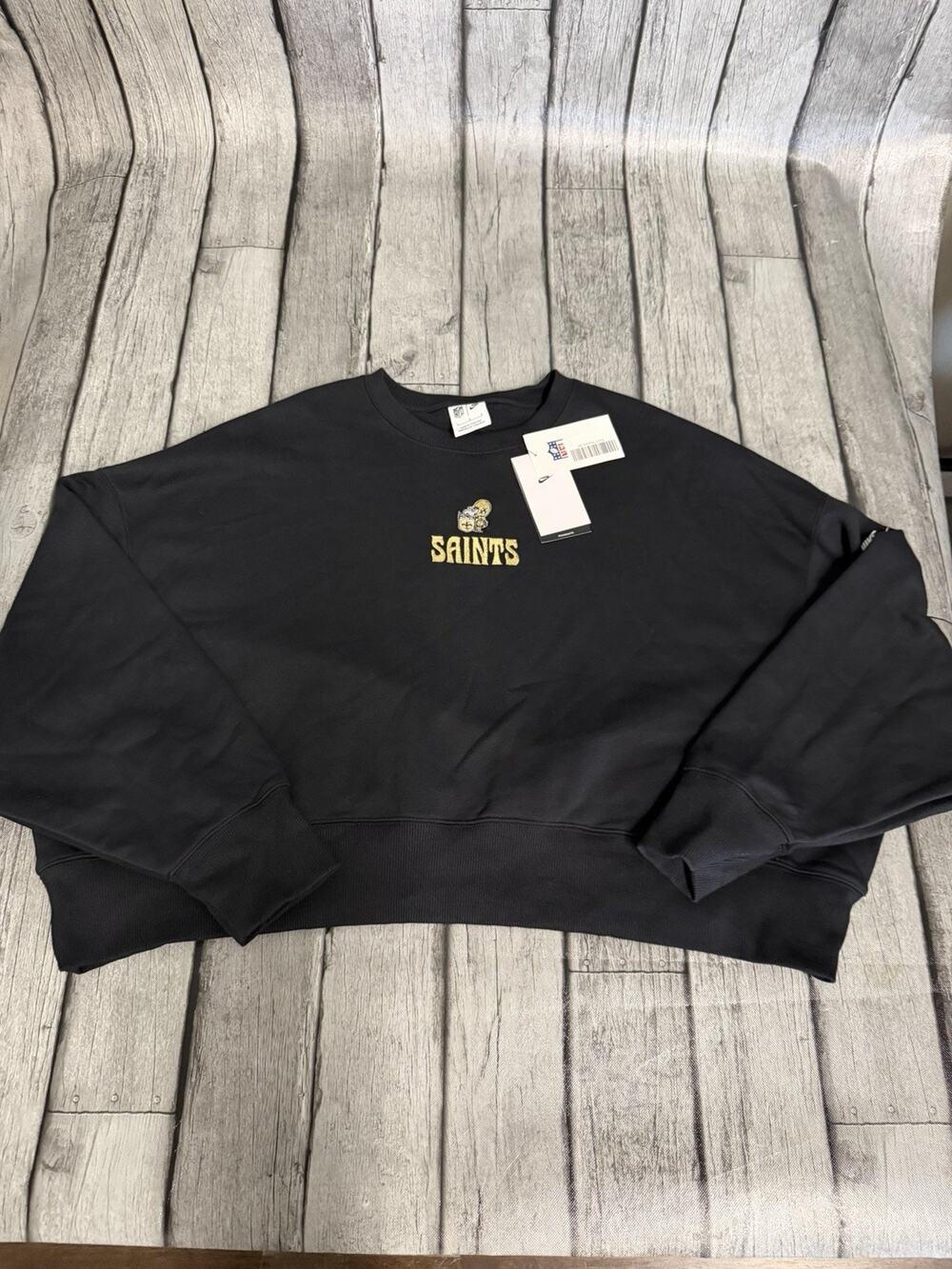 NWT Women’s Nike New Orleans Saints Oversized Rewind Pullover Sweatshirt Large